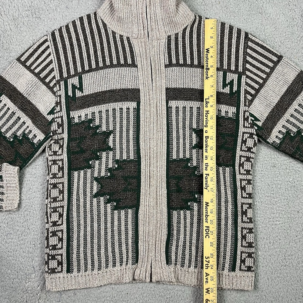 Vintage London Fog Sweater Mens Medium Full Zip Knit Acrylic Sweatshirt USA 90s - Picture 5 of 7